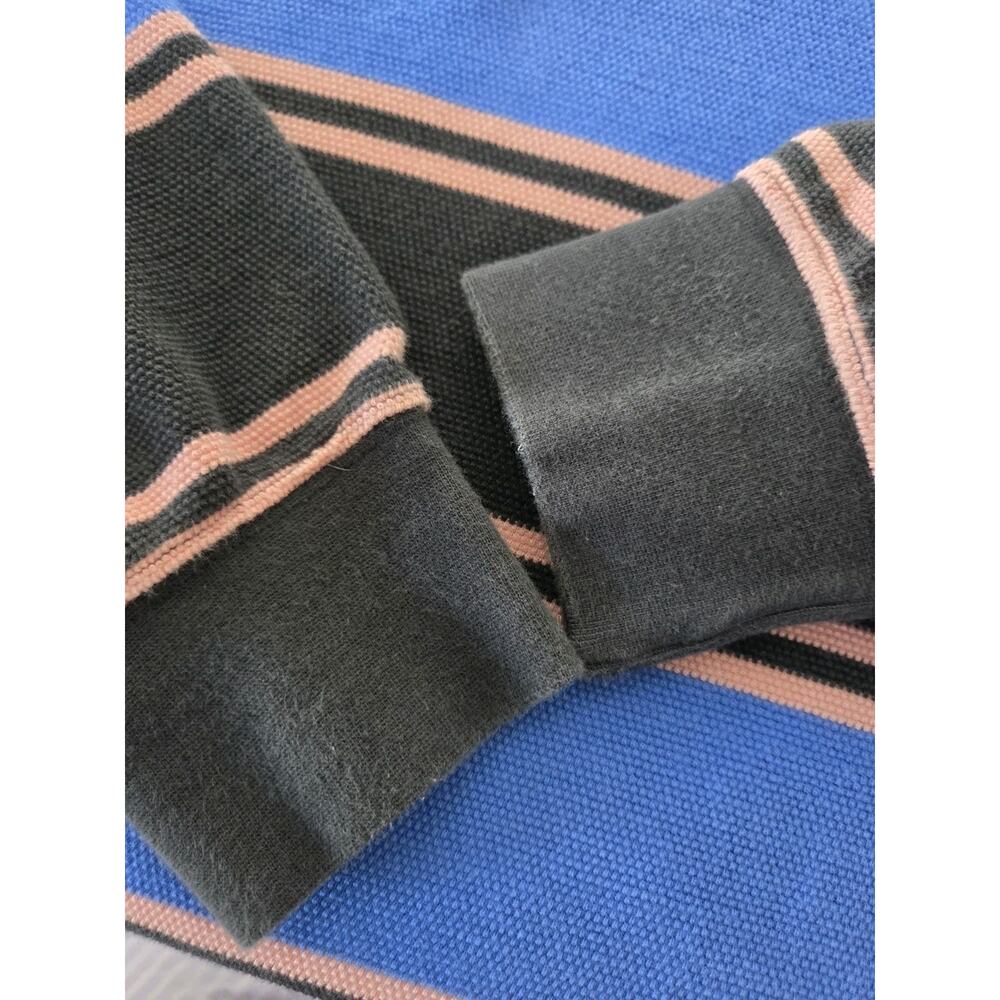 Levi's Funnel Neck Knit Pullover Sweater Off Shore Palace Blue Rugby Stripe M - Picture 8 of 10